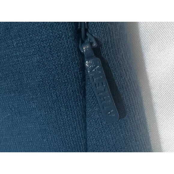 Athleta Women’s Cozy Karma Asym Pullover Sweatshirt Medium Blue Pockets Fleece - Picture 9 of 13
